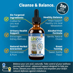 Uricel liquid drop supplement bottle for joint health and kidney support