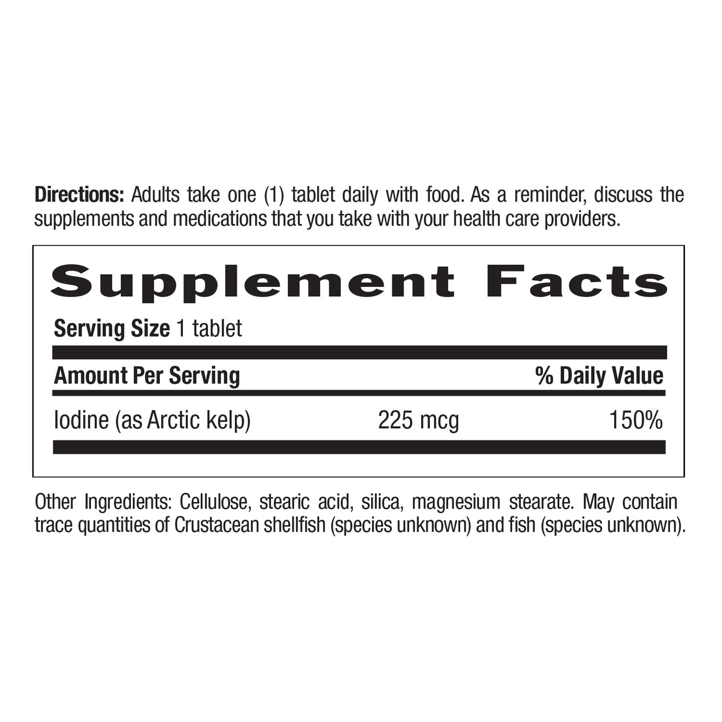 Country Life Arctic Kelp 225 mcg dietary supplement for metabolic health