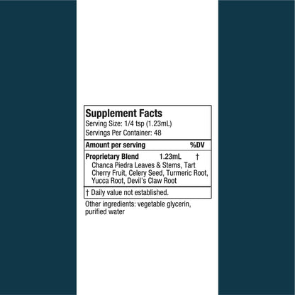 Rejuvica Health Uricel liquid formula bottle for joint discomfort relief