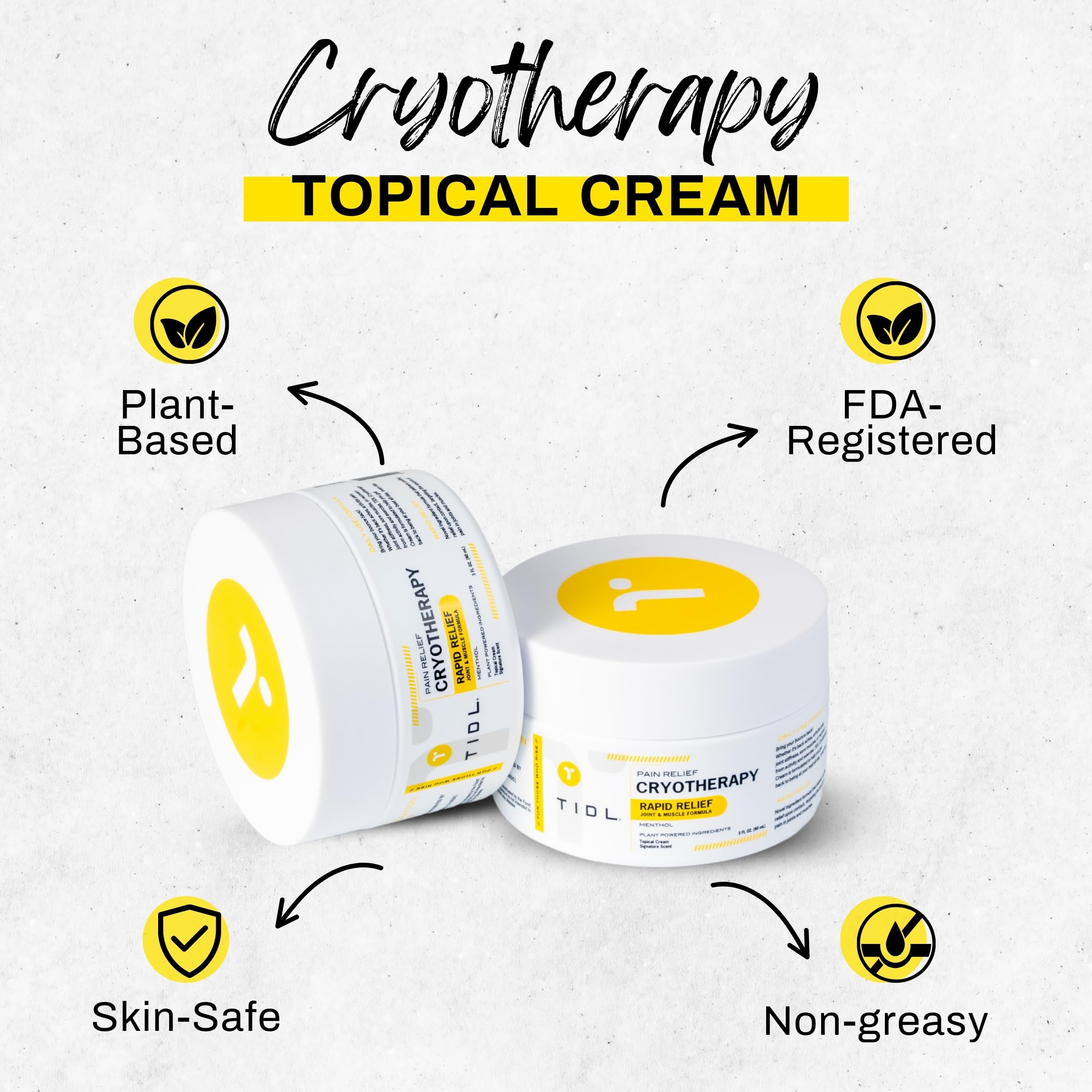 TIDL Cryotherapy Pain Relief Cream botanical ingredient label
