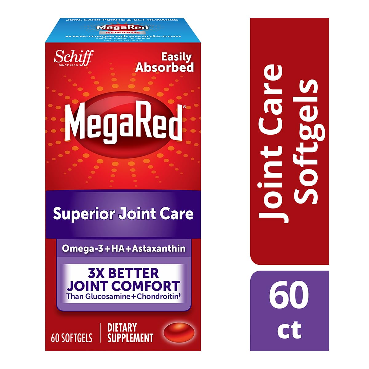 MegaRed joint supplement nutritional facts label