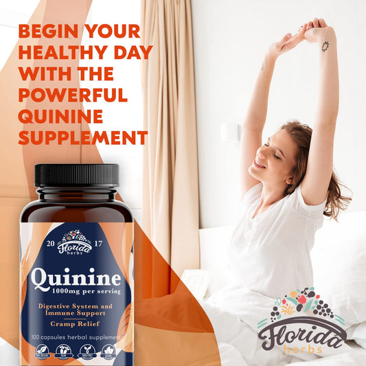 Florida Herbs Quinine supplement bottle nutritional label view