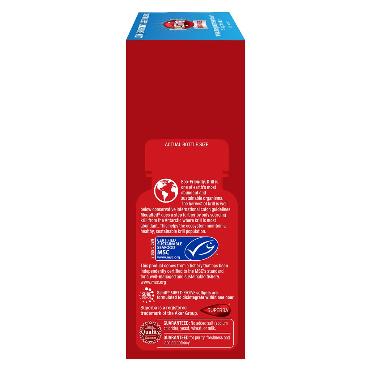 MegaRed omega-3 krill oil bottle with softgels