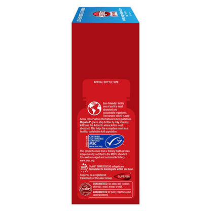 MegaRed omega-3 krill oil bottle with softgels