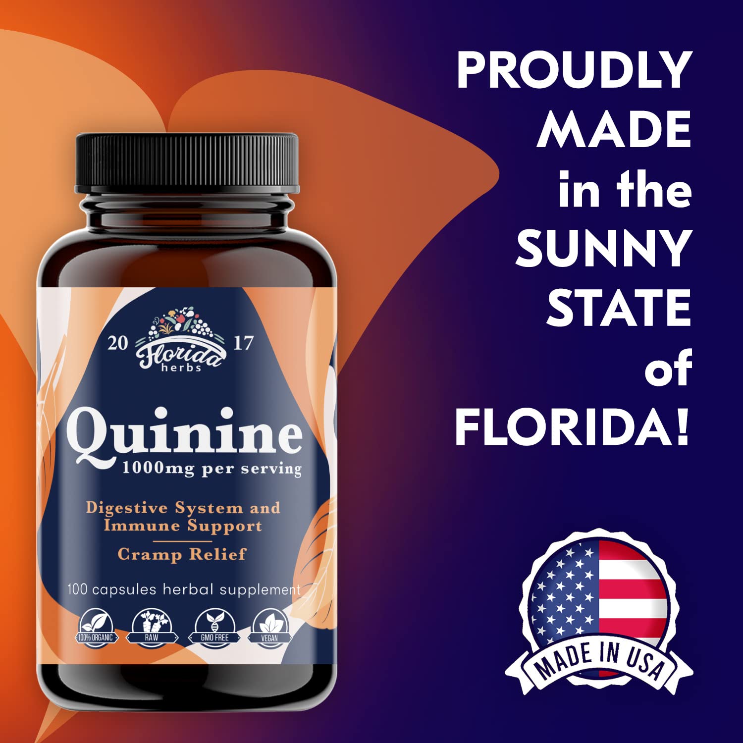 Florida Herbs Cinchona bark extract capsules packaging