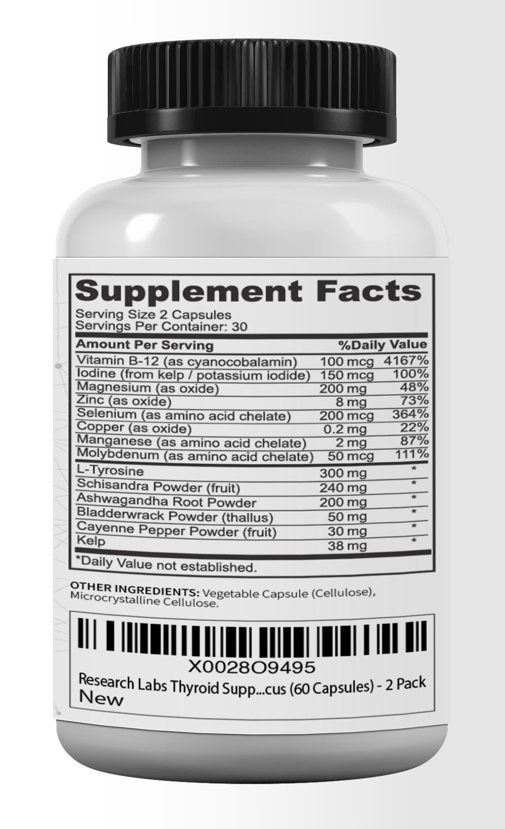 Authentic Research Labs 120 capsules pack for natural thyroid hormone regulation.