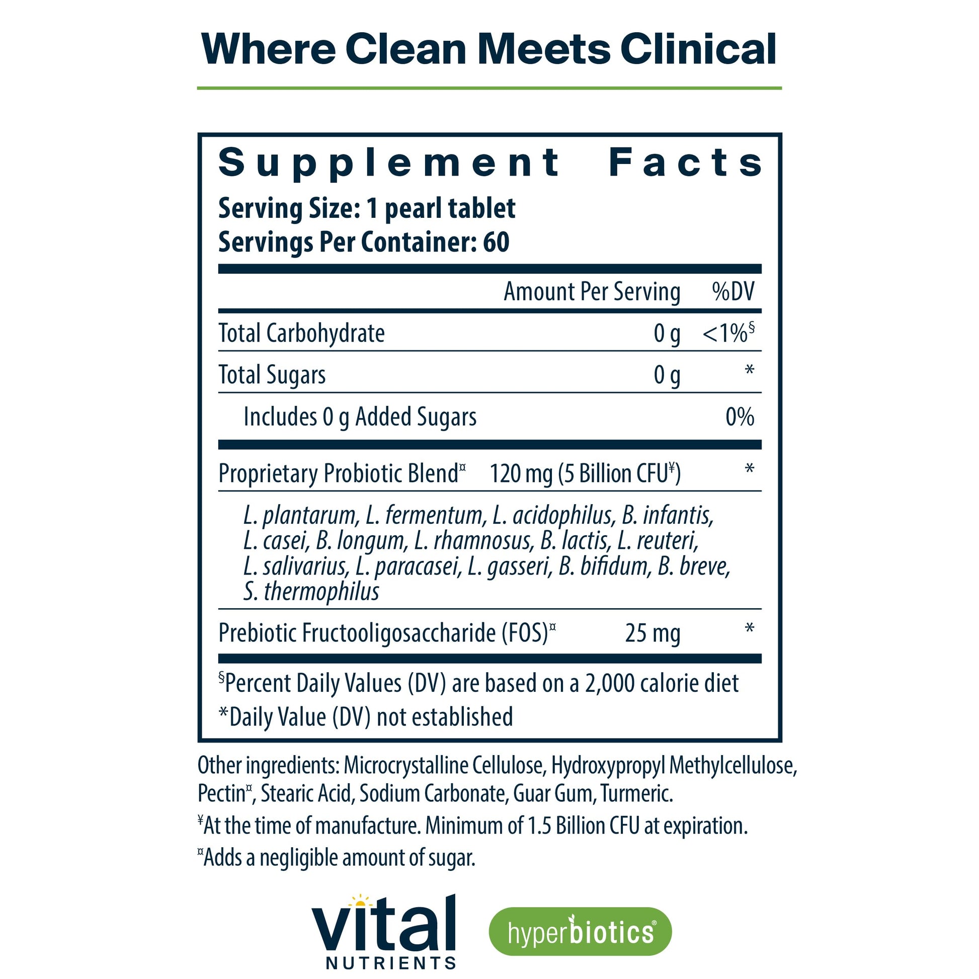 Hyperbiotics Pro-15 time-release micro-pearls supplement facts label information