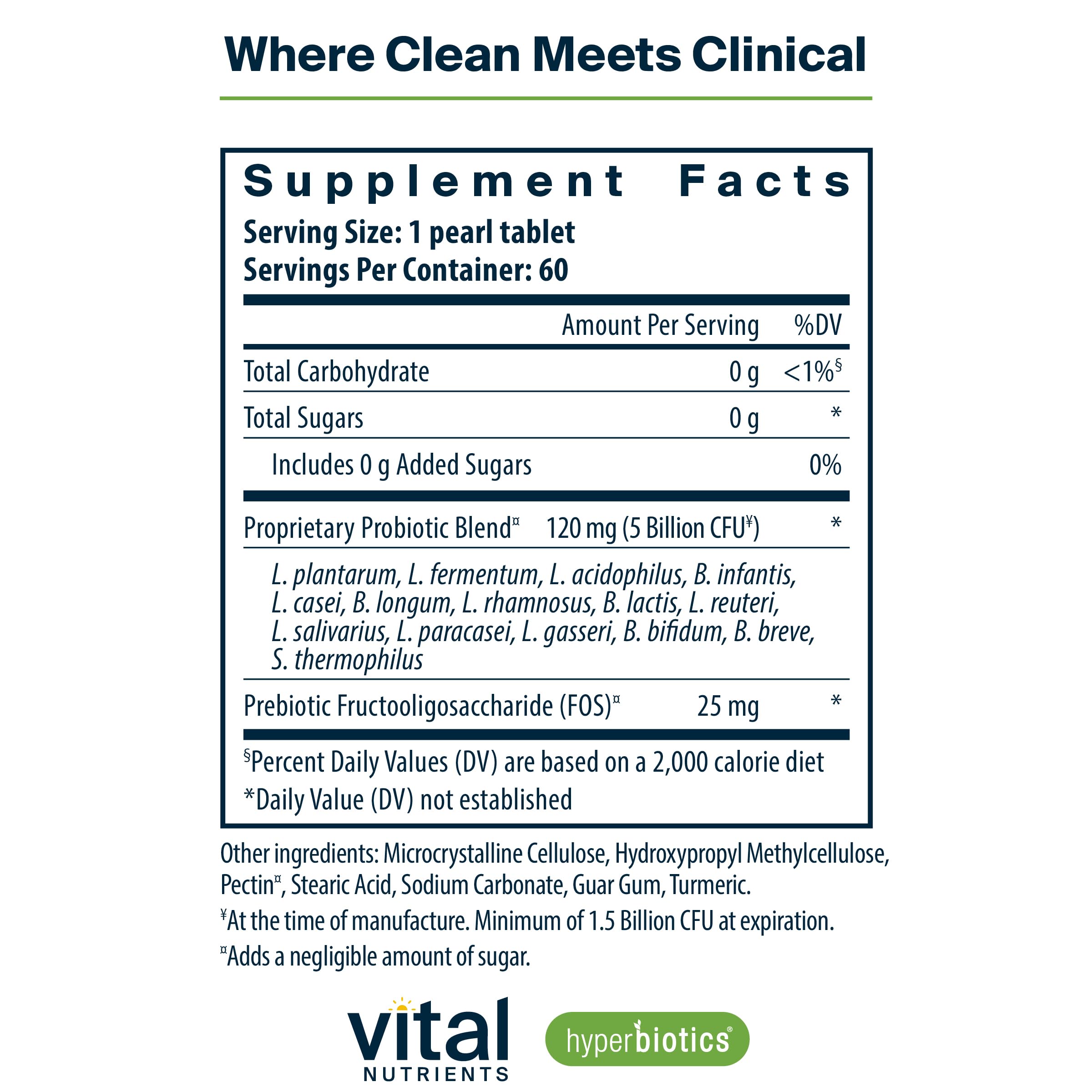 Hyperbiotics Pro-15 time-release micro-pearls supplement facts label information