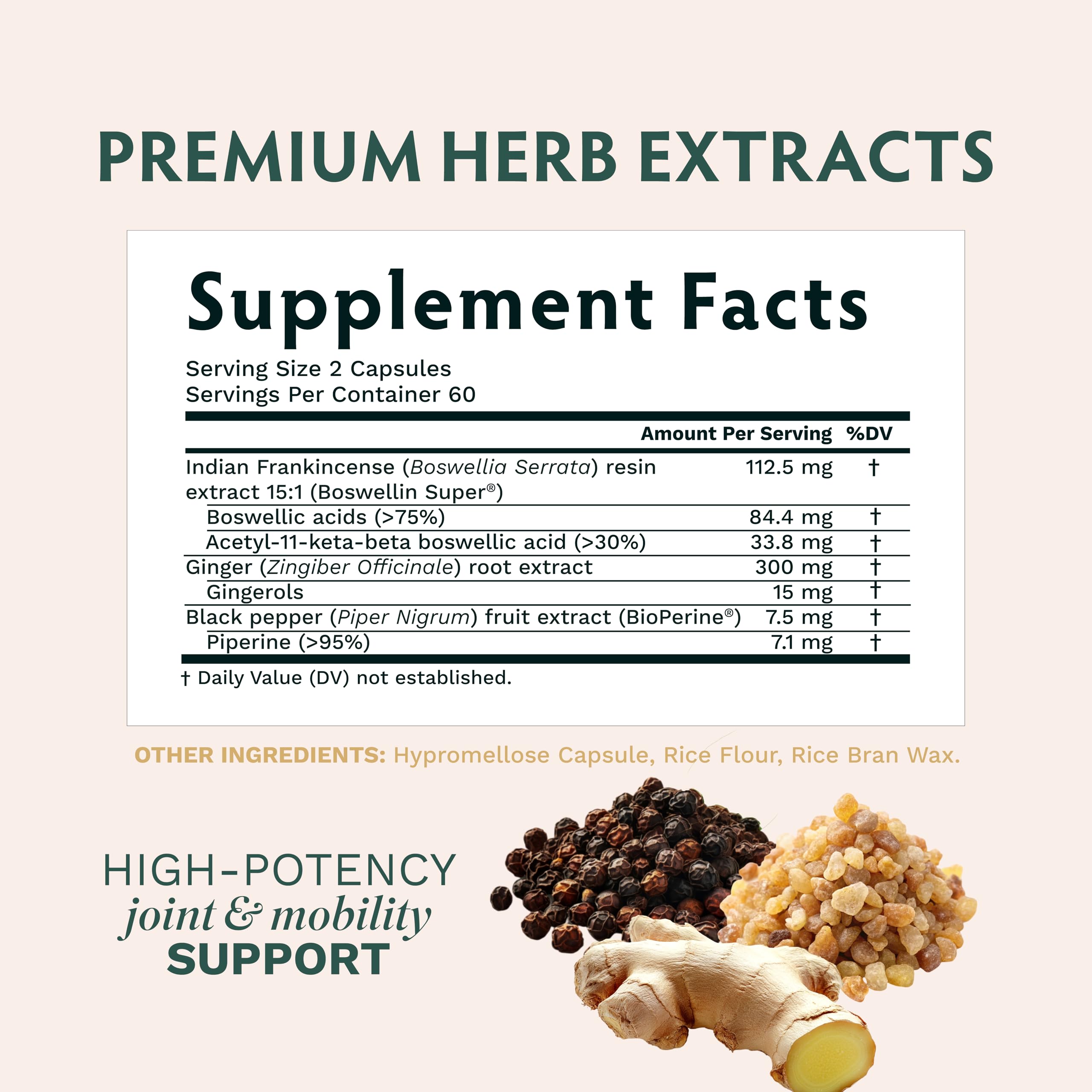 Tribe Organics Boswellia Serrata supplement nutrition facts