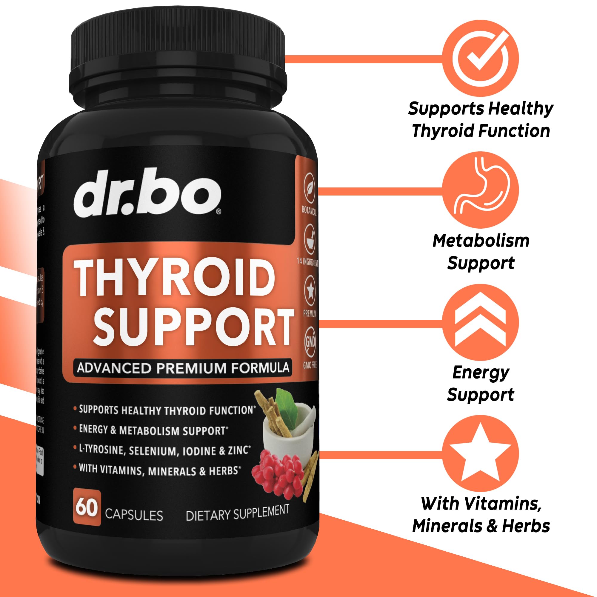 DR. BO natural metabolism and energy booster supplement pills for men and women