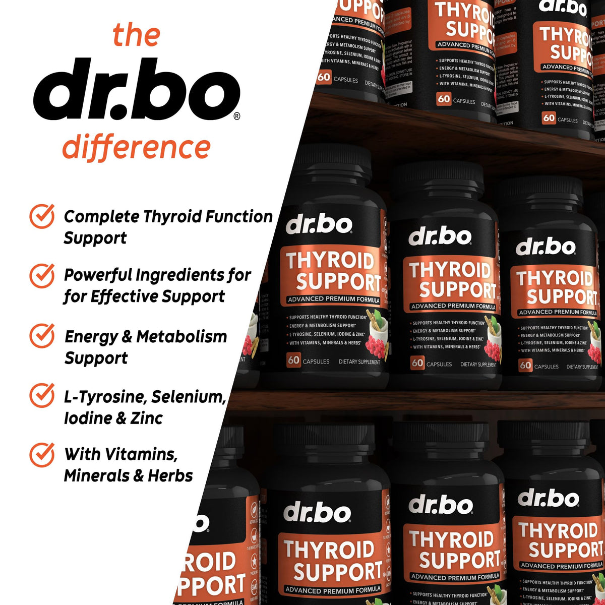 Dr. Bo capsule bottle supplement back label details