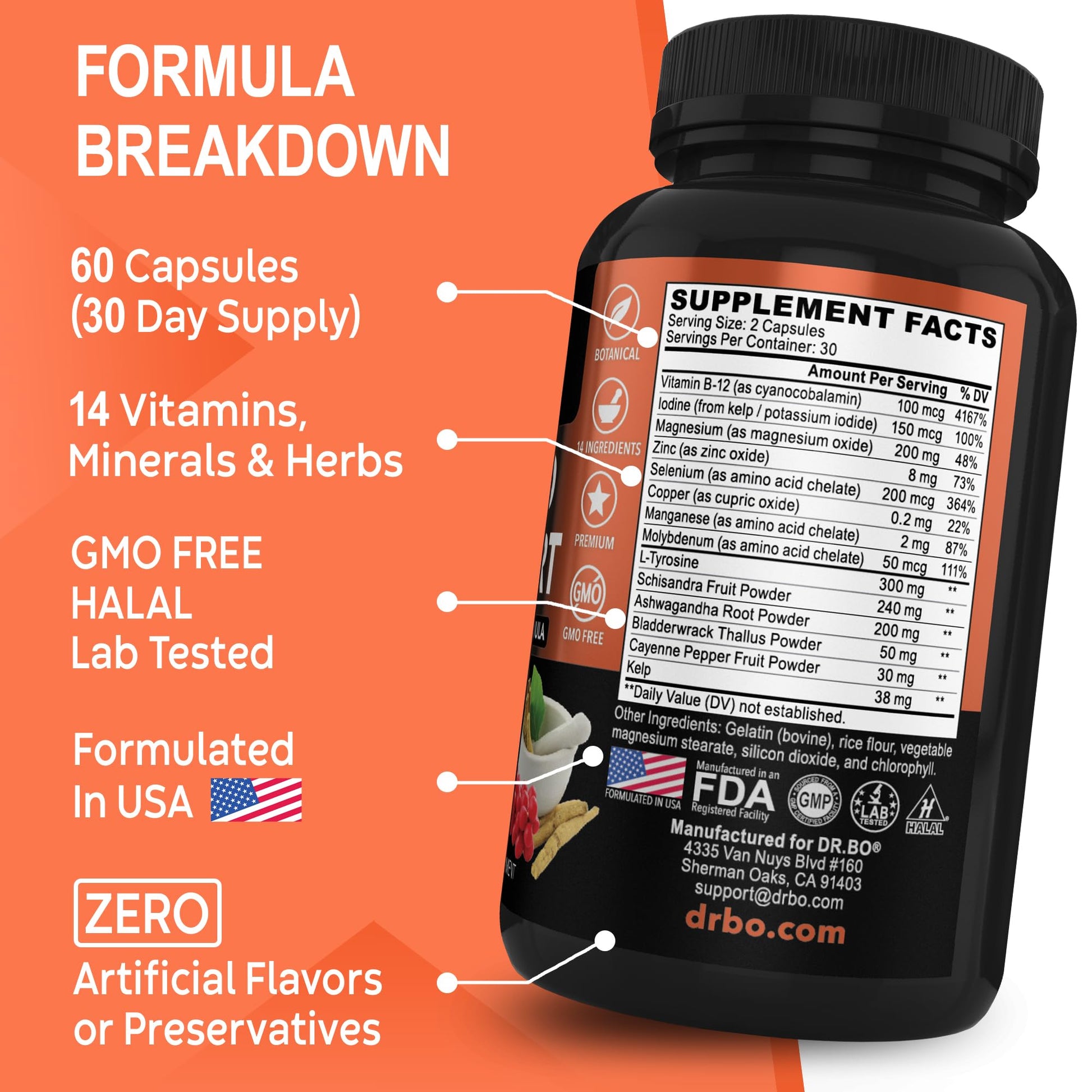 Non-GMO gluten-free hormonal balance wellness vitamins from DR. BO brand