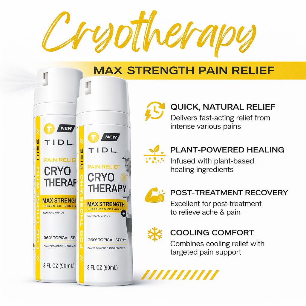 TIDL pain relief spray 360 degree nozzle demonstration