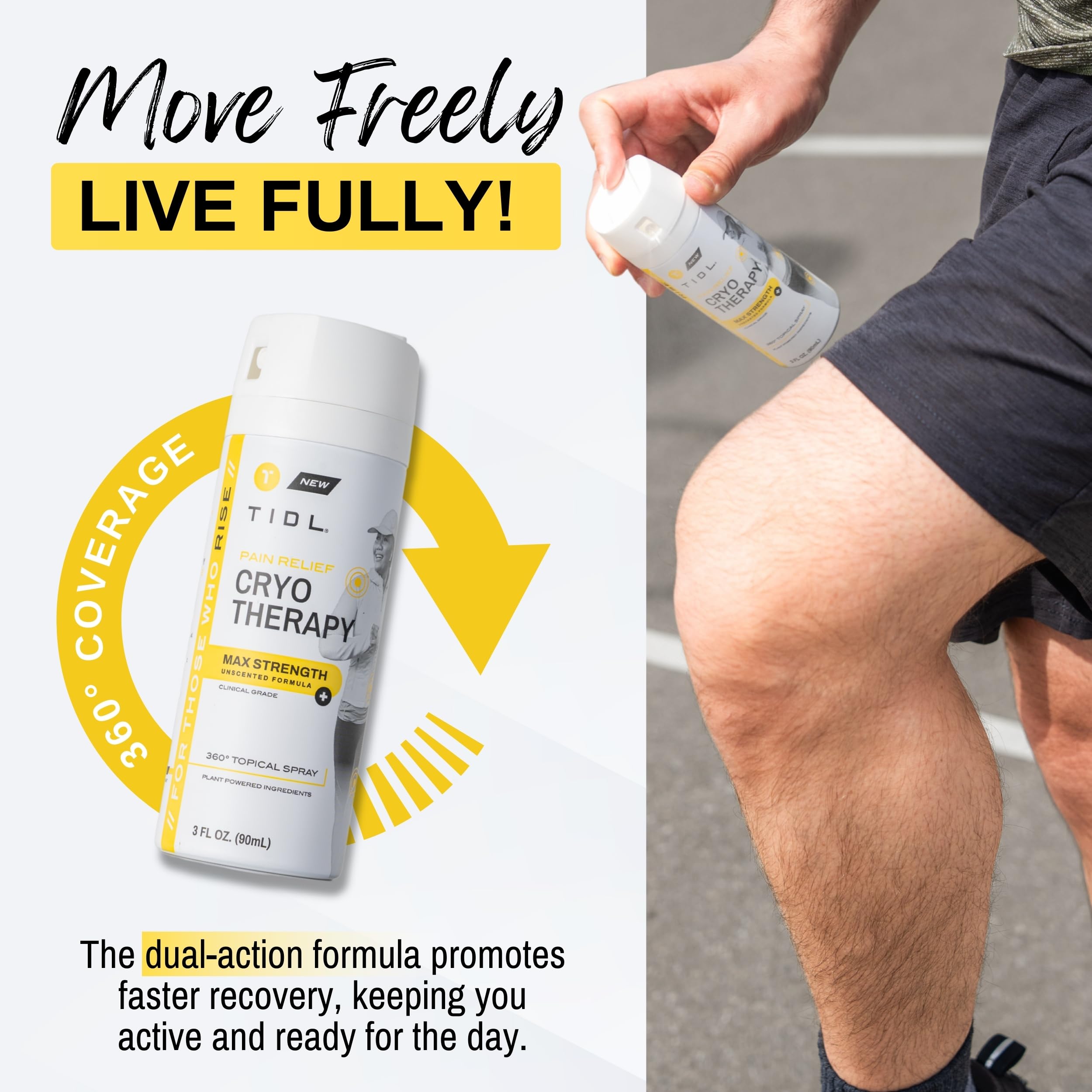 Two pack TIDL cooling spray for muscle recovery