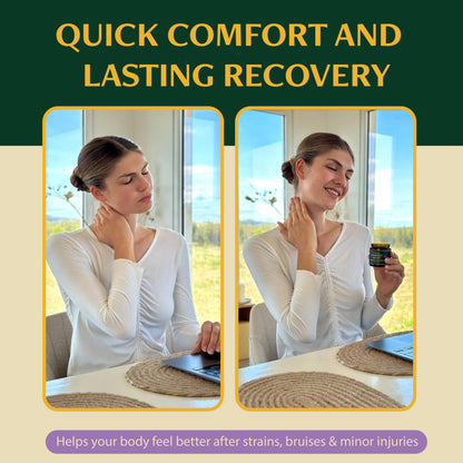 Back label of Wild Healing Comfrey Salve showing ingredients