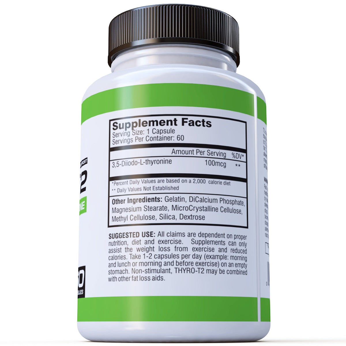 Close-up view of the supplement capsule bottle cap and professional brand packaging.