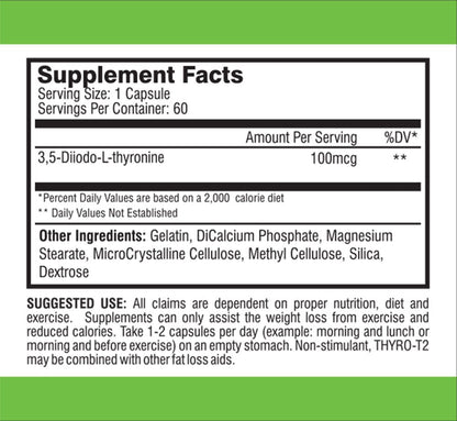 BioCor Nutrition Thyro T2 capsules layout showing authentic dietary supplement seals