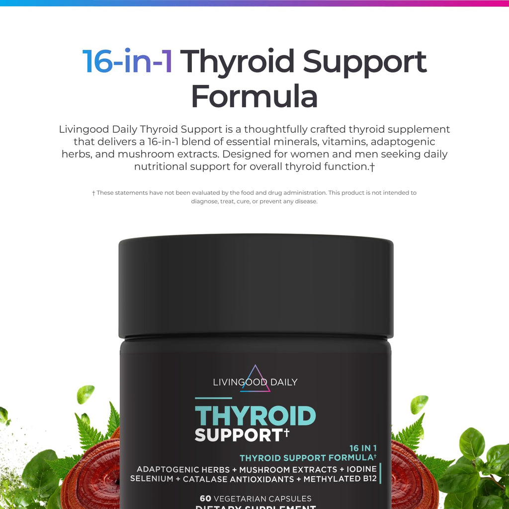 Livingood Daily 16 in 1 wellness blend supplement capsule bottle label