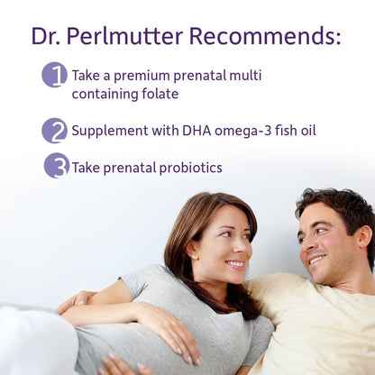 Close up of the supplement facts panel on Garden of Life once daily prenatal formula bottle