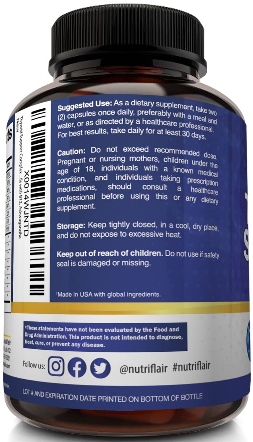 NutriFlair comprehensive thyroid support formula for managing hormonal balance and stress