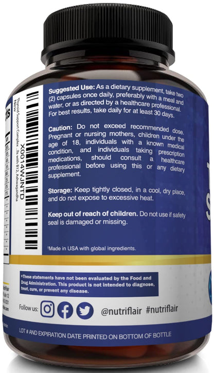 NutriFlair comprehensive thyroid support formula for managing hormonal balance and stress