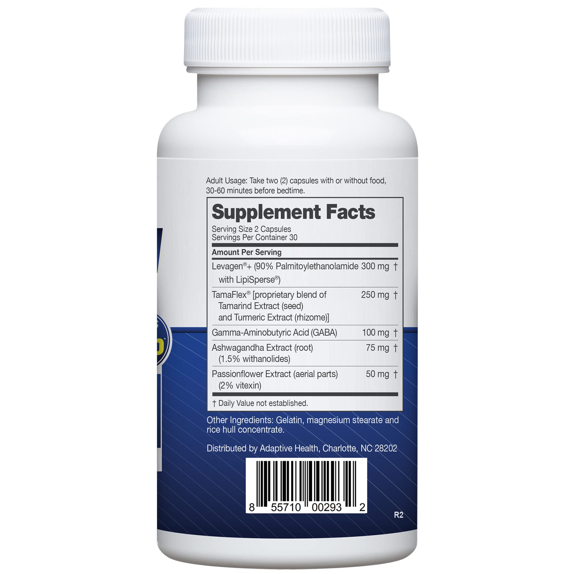 Back of bottle showing Instaflex PM supplement facts