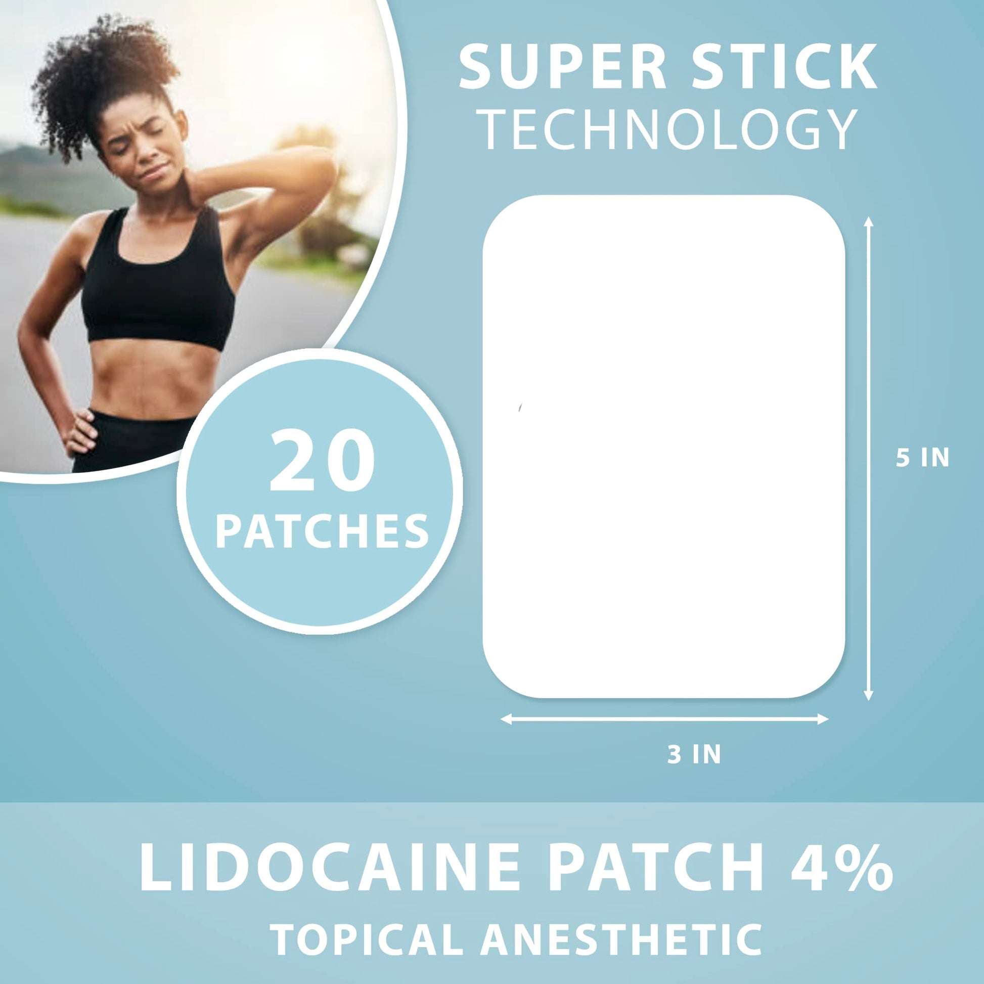 Curist lidocaine patches showing 4 percent active ingredient