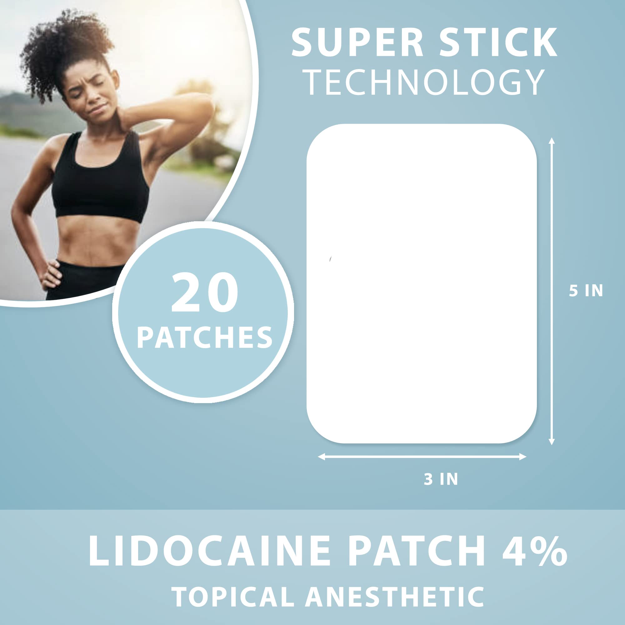 Curist lidocaine patches showing 4 percent active ingredient
