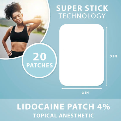 Curist lidocaine patches showing 4 percent active ingredient