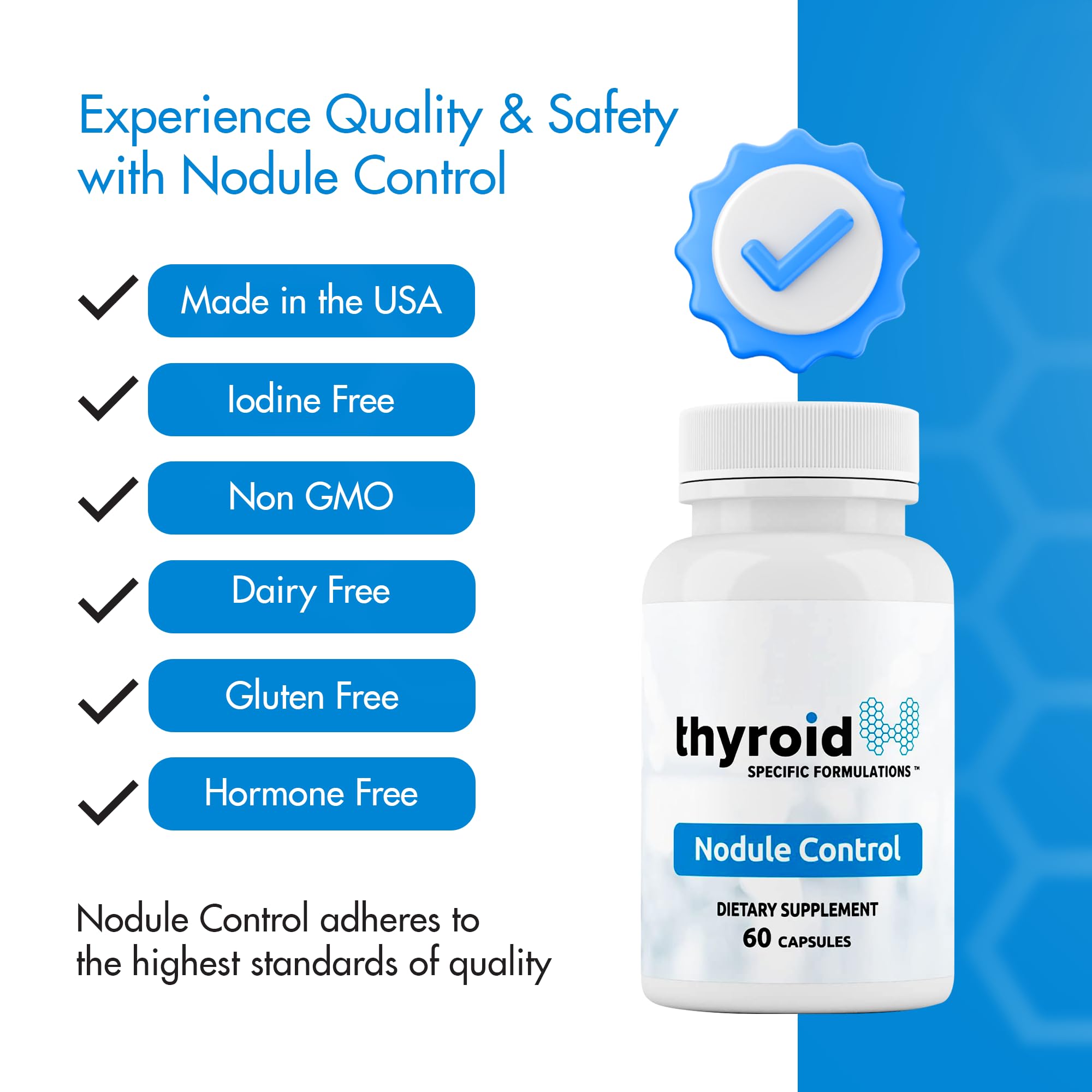 Thyroid Specific Formulations Nodule Control supplement showing detailed ingredient facts panel.