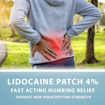 Resealable pouch containing 20 Curist lidocaine patches