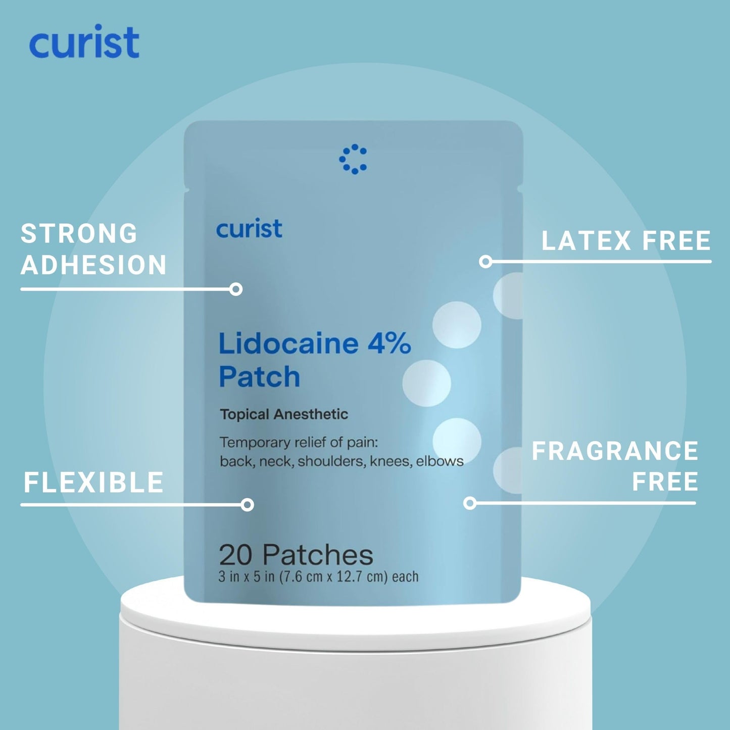 Example of trimming Curist lidocaine patch to size