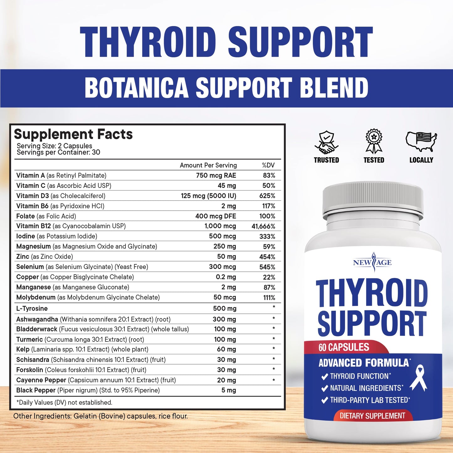 Two pack bundle of imported thyroid health supplements for men and women.