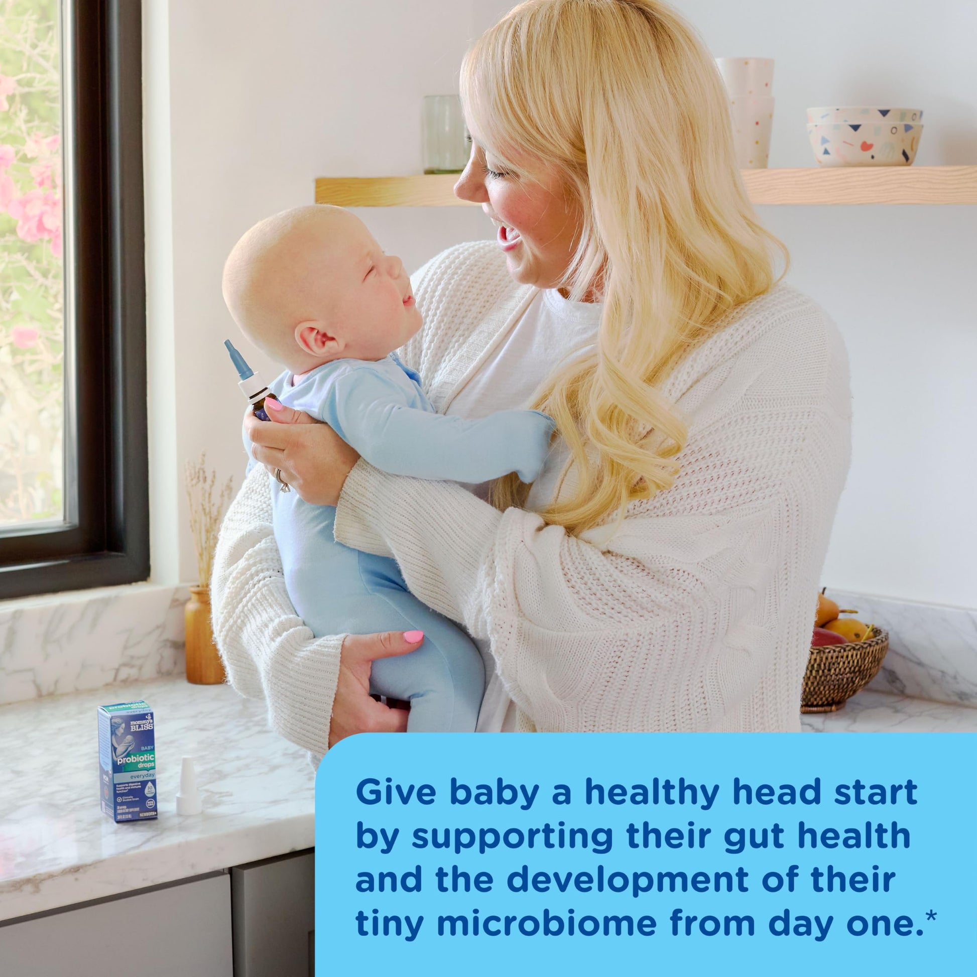 Flavorless daily probiotic supplement for infant colic and gas relief.