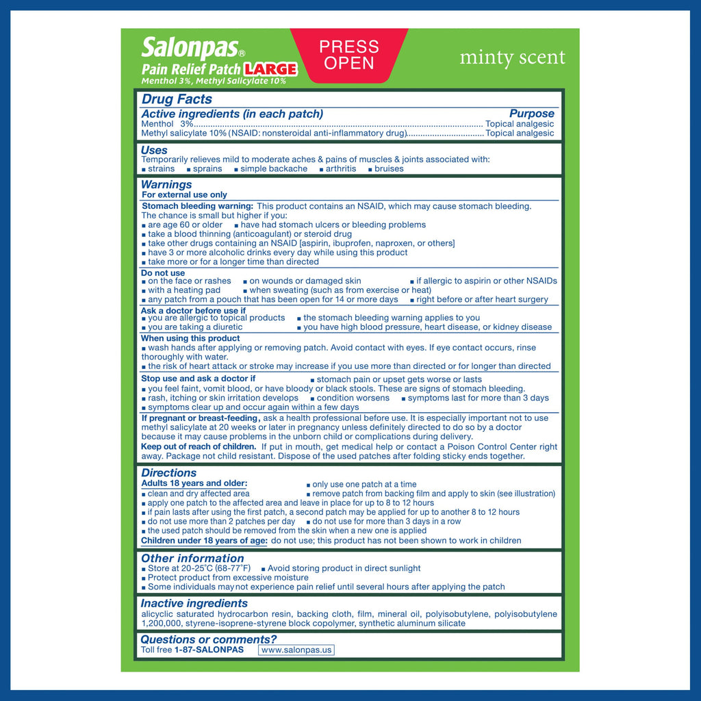 Authentic USA imported Salonpas packaging