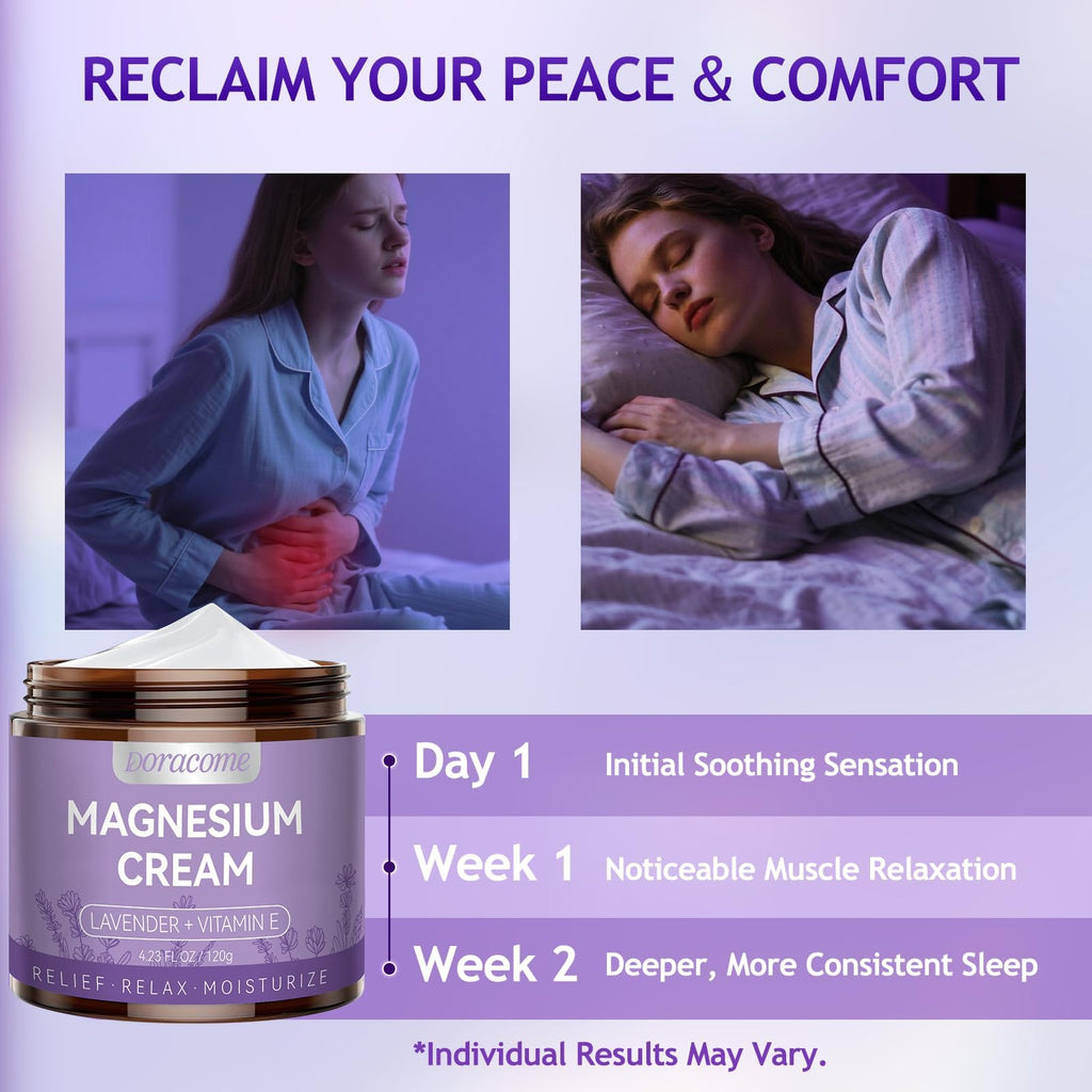 Texture and application of soothing magnesium lotion