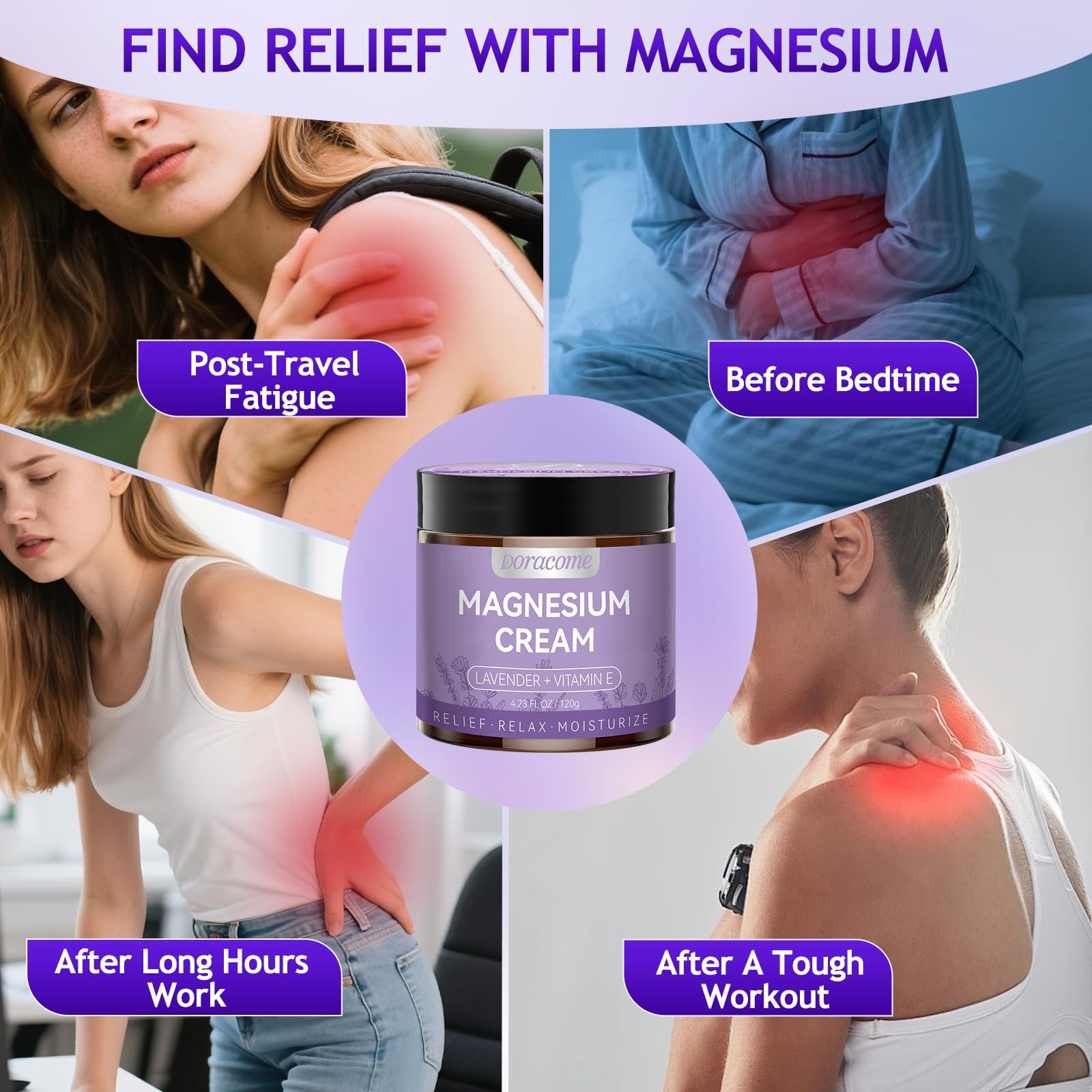 Natural ingredients list on Doracome magnesium cream