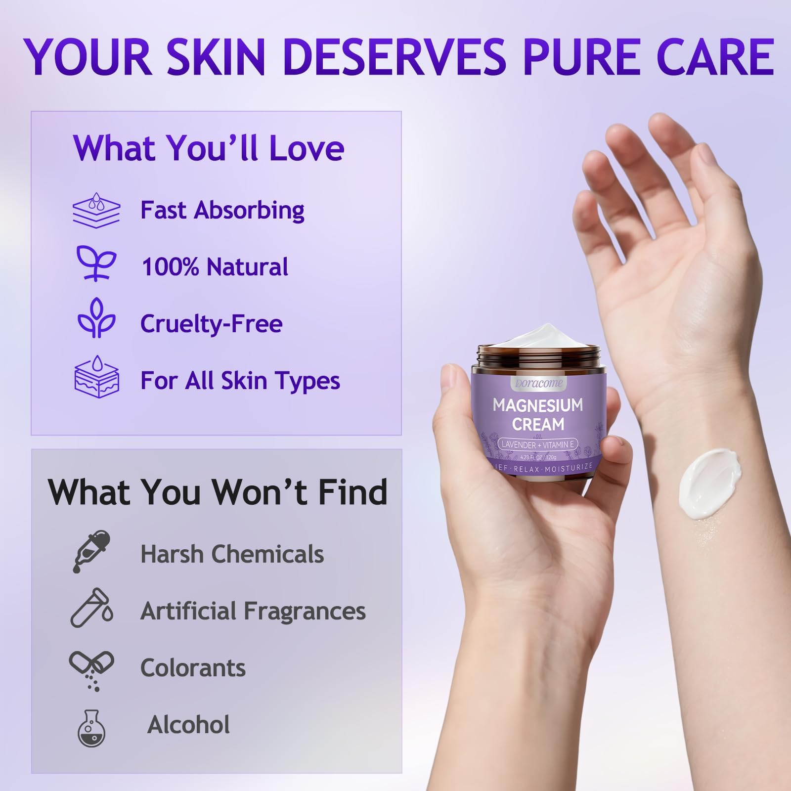 4.23 fluid ounces jar of Doracome magnesium lotion