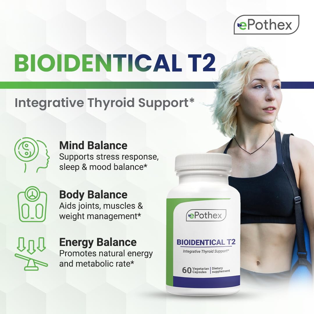 EPOTHEX 100 mcg bioidentical T2 thyroid support clean non GMO formula