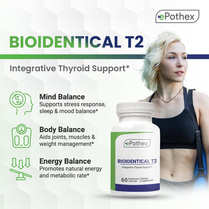 EPOTHEX 100 mcg bioidentical T2 thyroid support clean non GMO formula