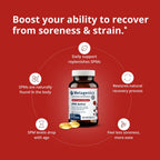 Side view of Metagenics SPM Active softgels supplement facts