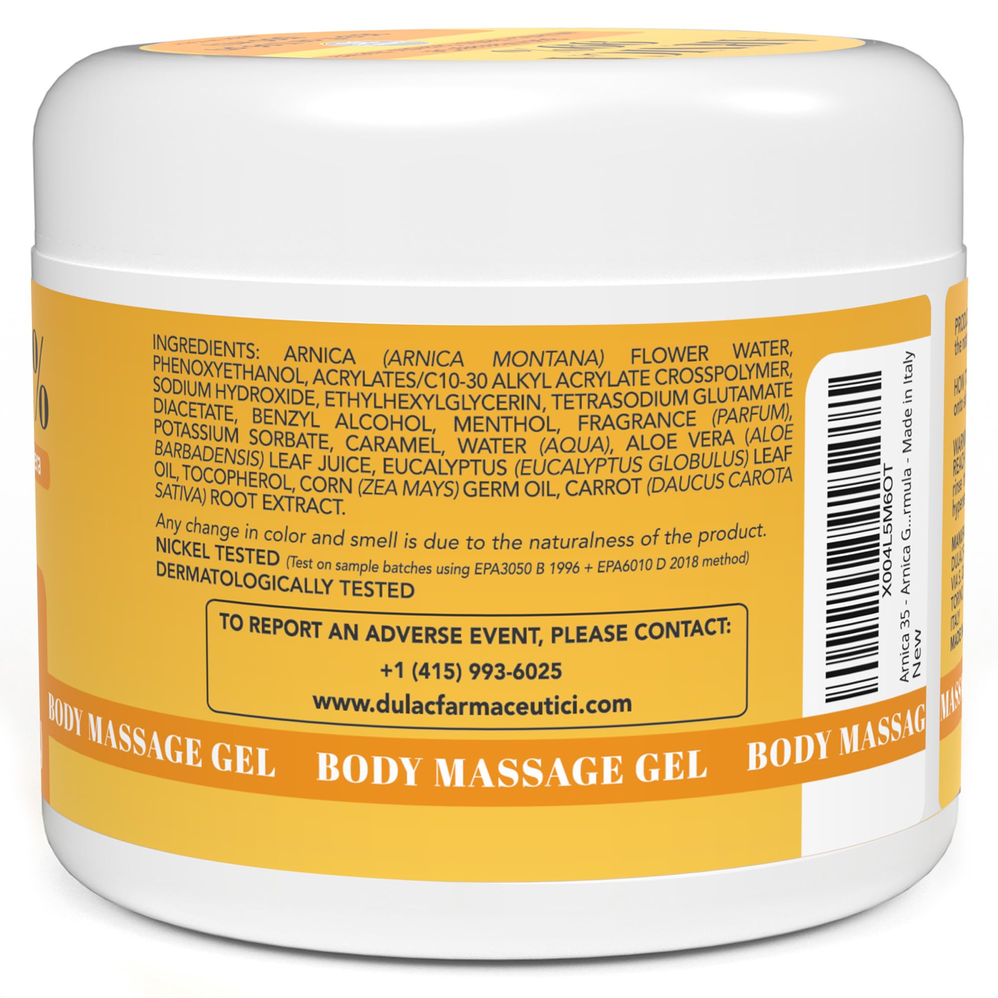 Arnica 35 professional muscle recovery gel packaging details