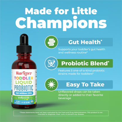 Sugar free unflavored toddler probiotic drops liquid dropper closeup
