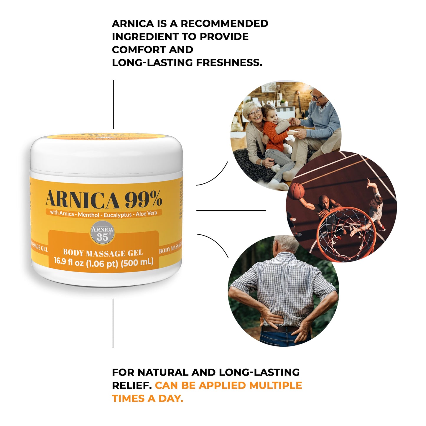 Back view of Arnica 35 bottle showing ingredients