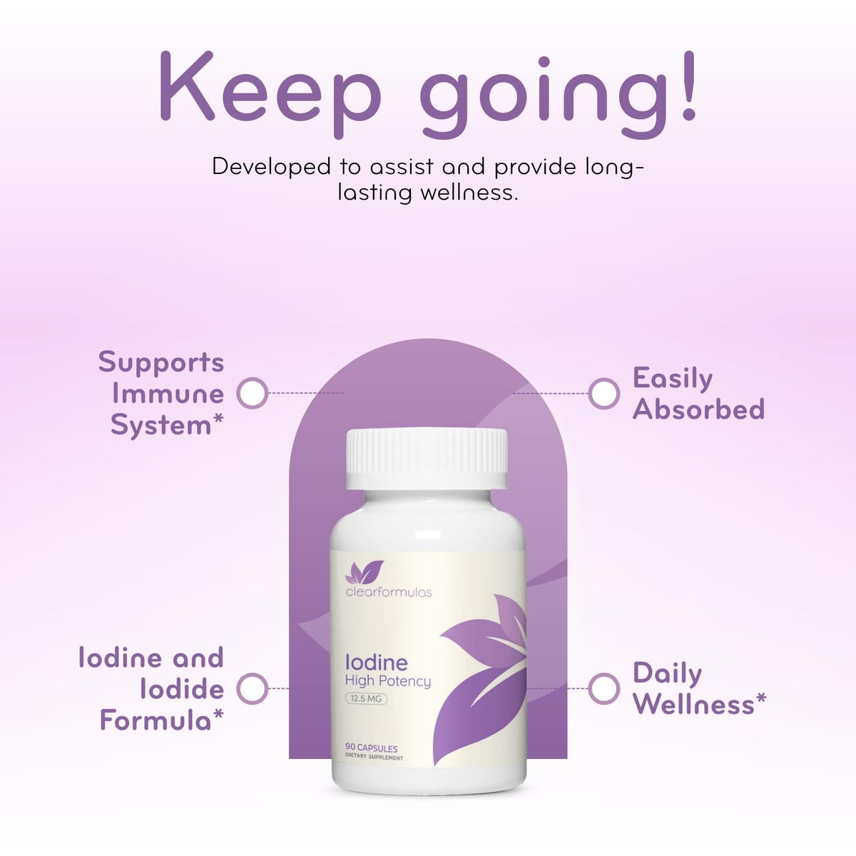 Clear Formulas 90 count capsule bottle lifestyle display