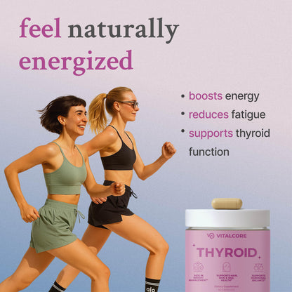 Supplement facts and ingredients panel of Vital Core 200mg desiccated thyroid daily wellness capsules.