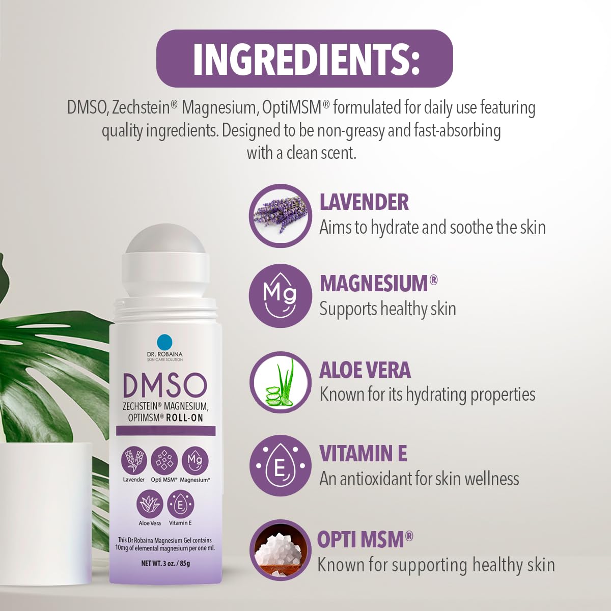 Dr. Robaina DMSO Lavender Roll-On authentic USA import label