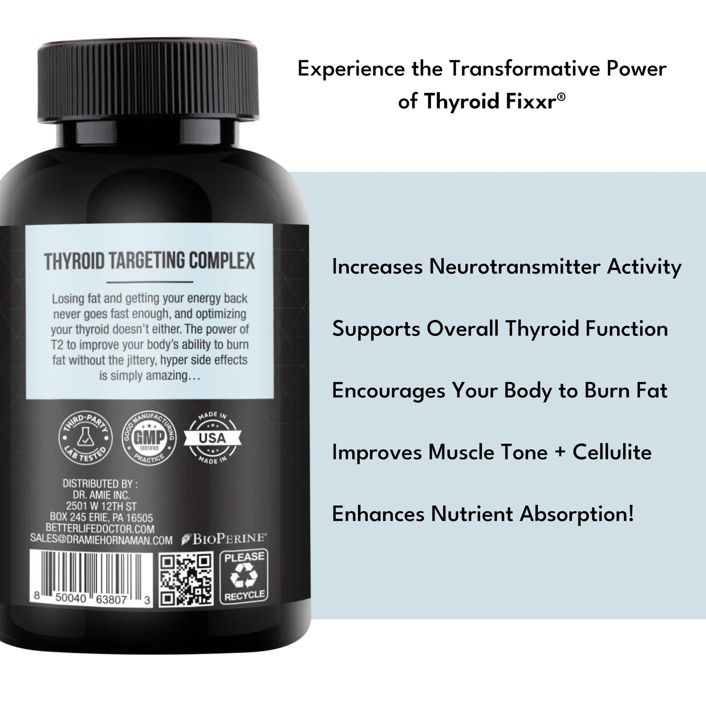 Authentic Fixxr Dr Amie Hornaman thyroid supplement bottle displaying 30 day supply