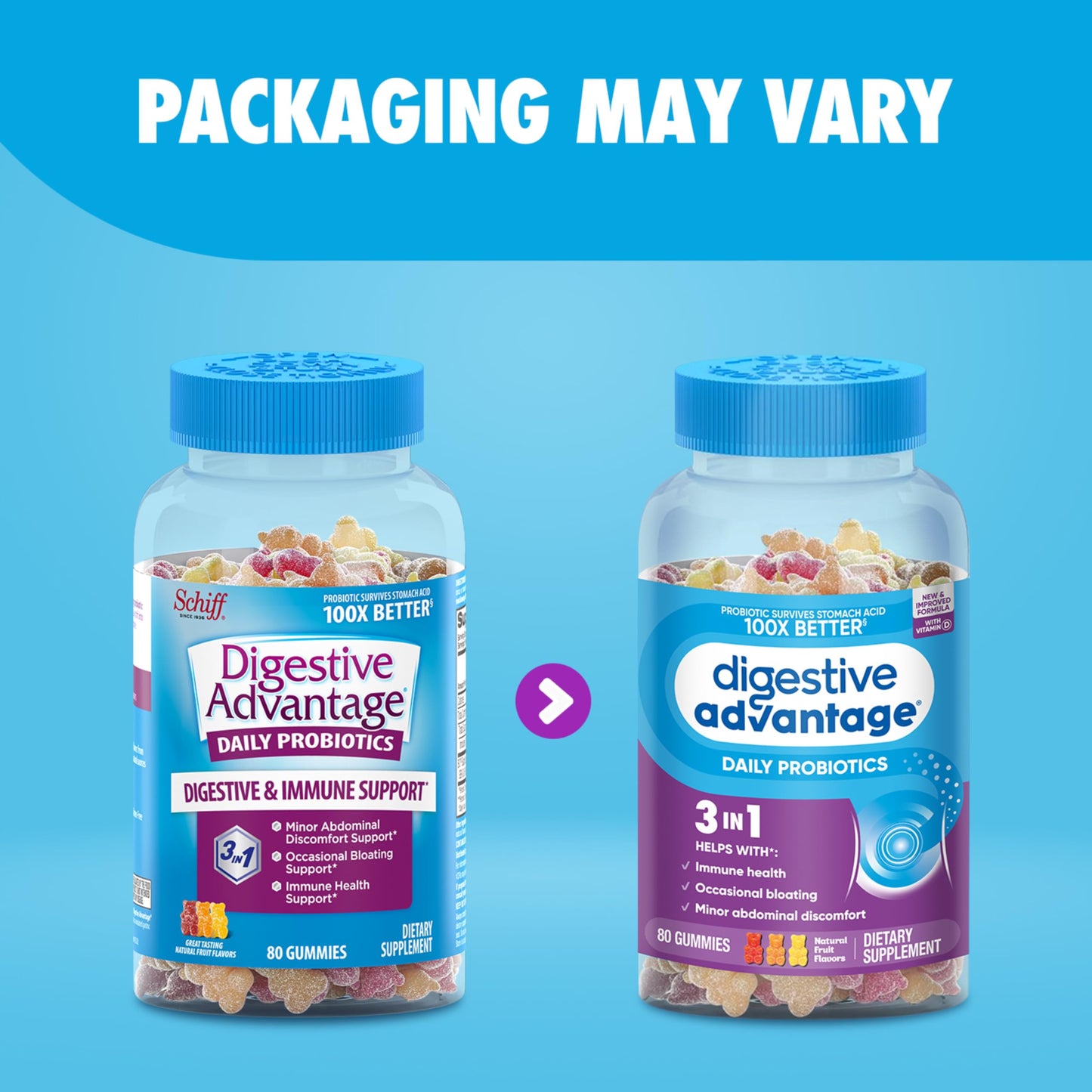 Side view of the eighty count probiotic container explaining the advanced stomach acid survival mechanism.
