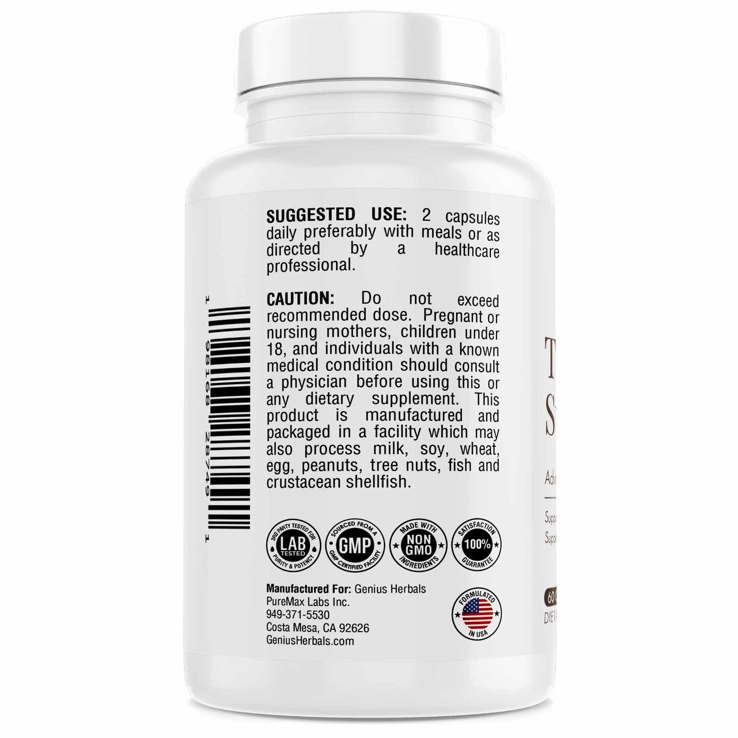 Close-up of USA-imported thyroid health supplement for energy and focus enhancement.
